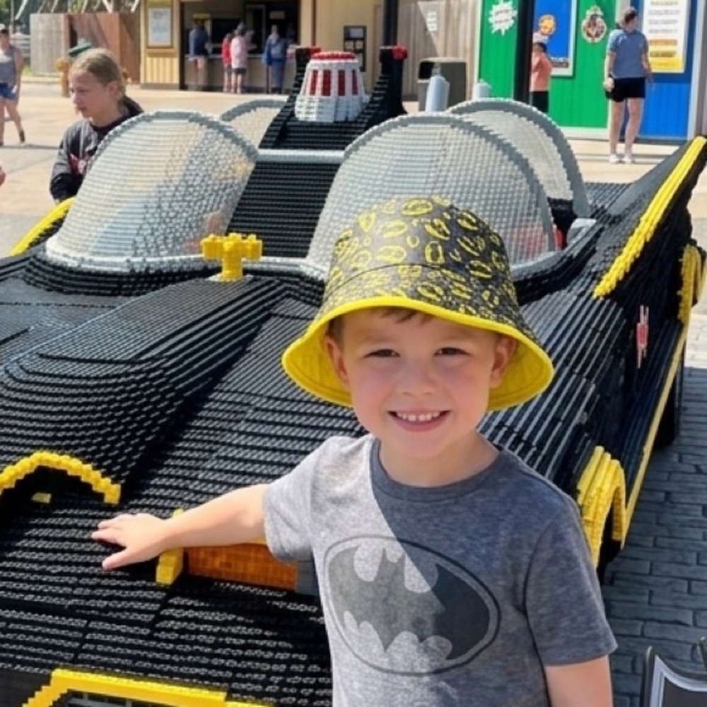 Batman Kids Bucket Hat - Black and Gray with Yellow Trim, OSFM youth